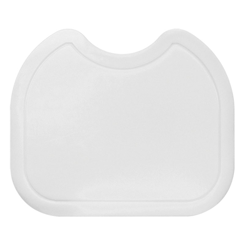 Tagliere in polietilene bianco a tinta unita con bordo superiore curvato, denominato "Tagliere in polietilene" (Codice Prodotto: PLTAGPOL).