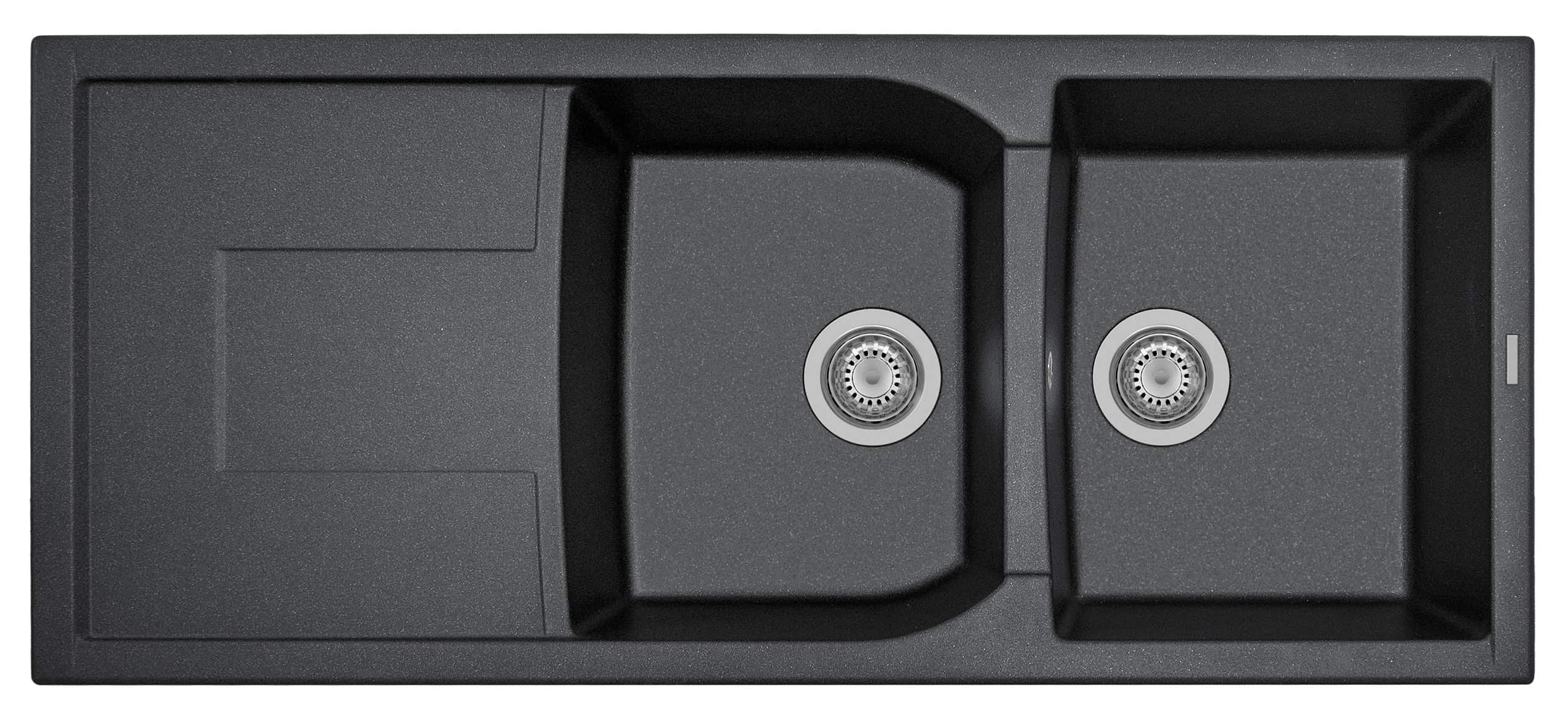 Lavello cucina nero a due vasche