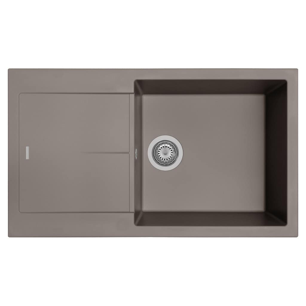 Lavello grigio singolo in cucina moderna