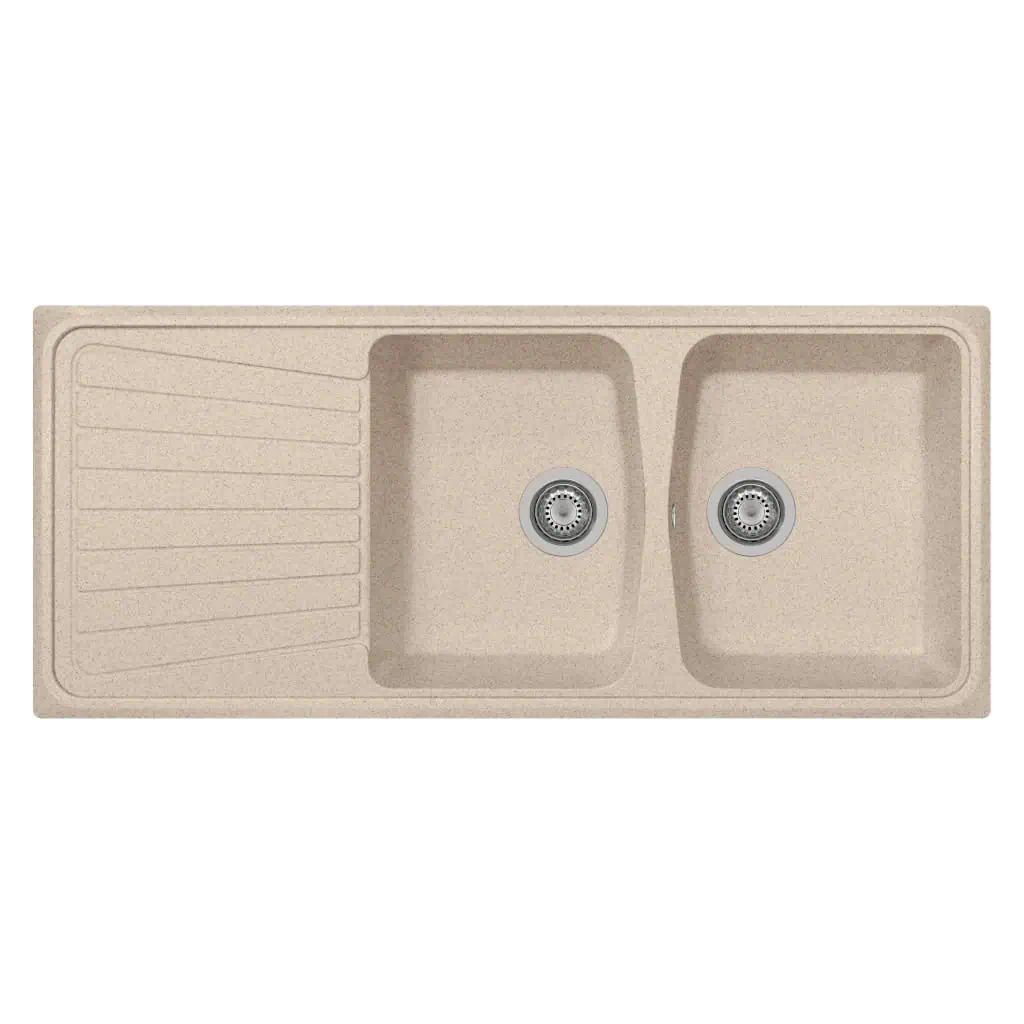 Lavello doppio in granito beige