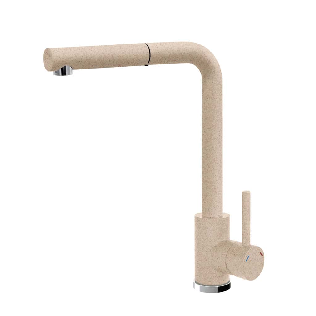 Rubinetto cucina beige moderno con leva laterale