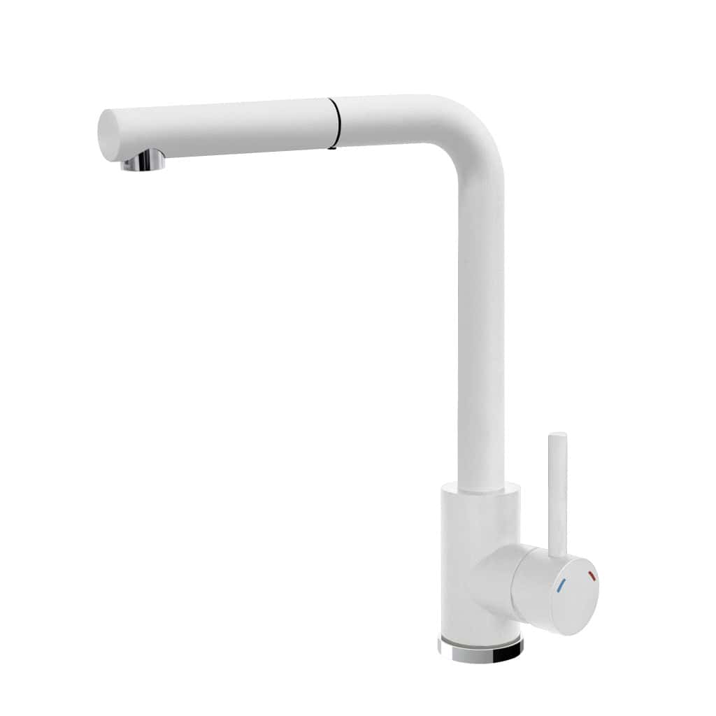 Rubinetto cucina bianco moderno con leva laterale