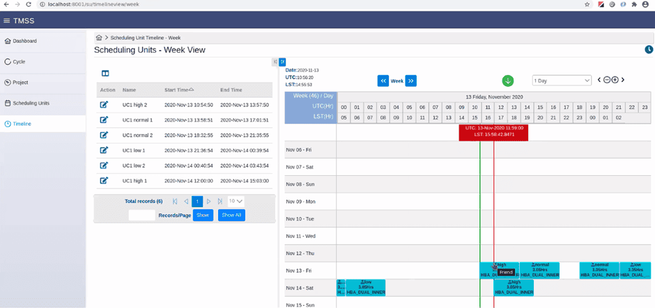 Web interface TMSS