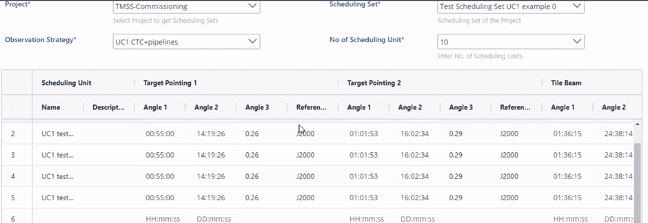 Web interface TMSS
