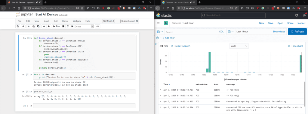 The Jupyter notebook interface and log analyzer
