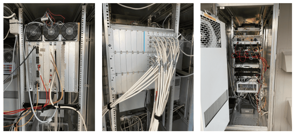 Pictures of the LOFAR2.0 hardware after placement in the cabinet of CS001