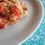 Tomato Basil Queso over Chicken. Low carb and weight loss surgery friendly!