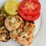 This Pesto Shrimp and Squash is not only super fast and easy to make it's also FULL of flavor and protein! An estimated 29 grams of protein per serving and very little fat or carbohydrates! Perfect for post bariatric surgery patients. #wls #wlsrecipes #gastricsleeve #gastricbypass #bariatricrecipes