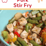 Pinterest image for simple pork stir fry on bariatric food coach