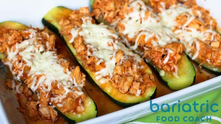 Parmesan Chicken Zucchini Boat on Bariatric Food Coach 