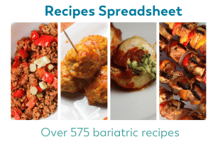 spreadsheet of over 575 recipes for bariatric surgery patients free download on bariatric food coach