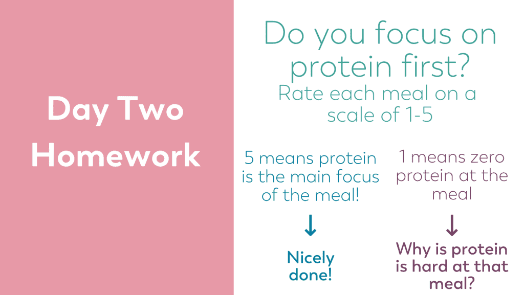 blog series 10 day habit refresh on bariatric food coach image for homework on eating protein first 