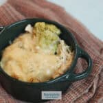 recipe image chicken alfredo broccoli bake bariatric food coach logo overlay