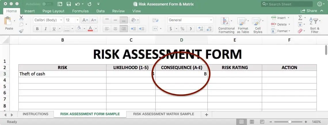 Risk Assessment Form - Consequence