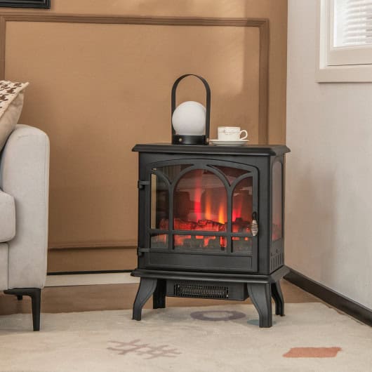 Electric Stove Heater with 3D Flame and Panoramic View