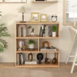Geometric 3 Shelf Open Bookcase with Anti-Tip Safety Features
