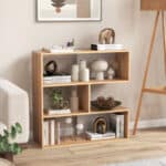 Geometric 3 Shelf Open Bookcase with Anti-Tip Safety Features