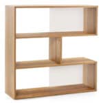 Geometric 3 Shelf Open Bookcase with Anti-Tip Safety Features