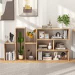 Geometric 3 Shelf Open Bookcase with Anti-Tip Safety Features