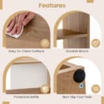 Geometric 3 Shelf Open Bookcase with Anti-Tip Safety Features