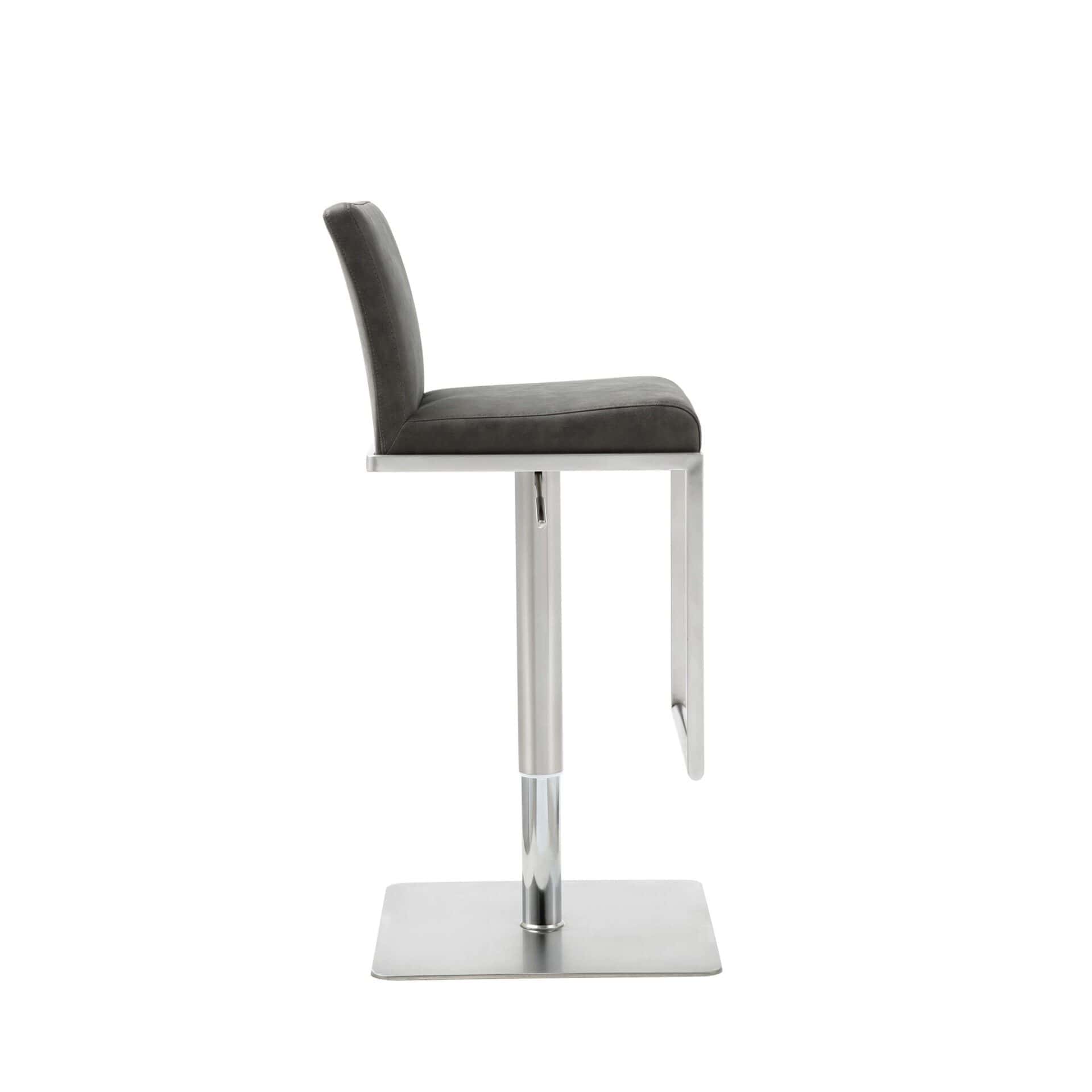 20 Inch Gray and Silver Stainless Steel Bar Stool - Image 3