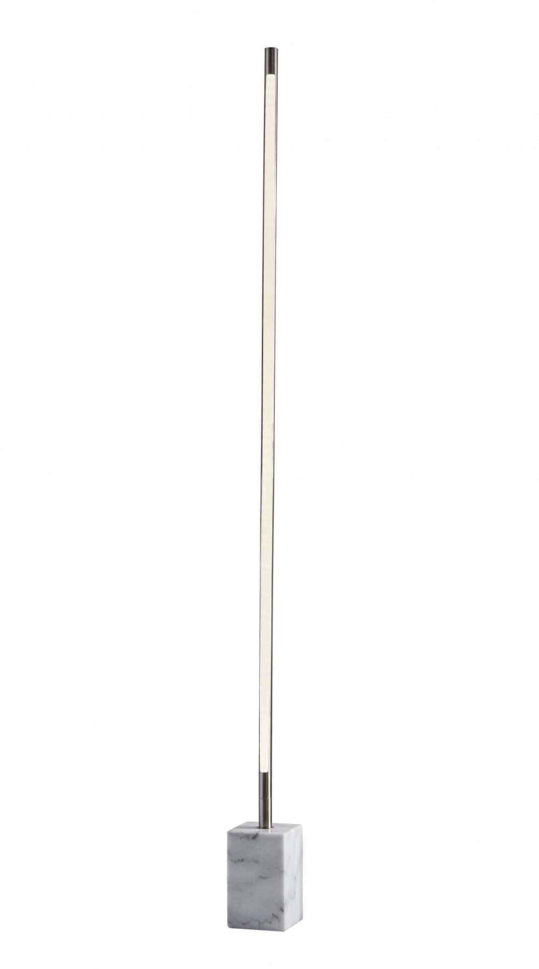 Minimalist Ambient Glow Floor Lamp, Brushed Steel and White Marble - Image 3