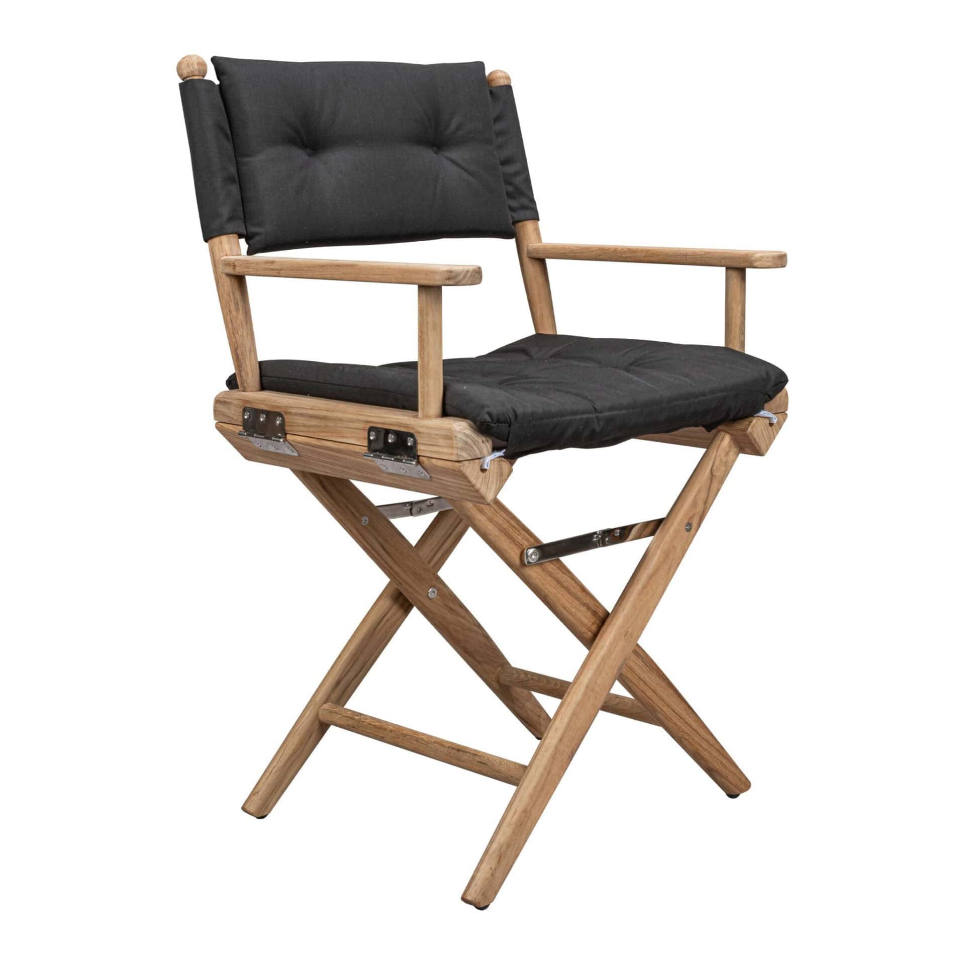 23" Black and Brown Director Chair with Black Cushion - Image 4