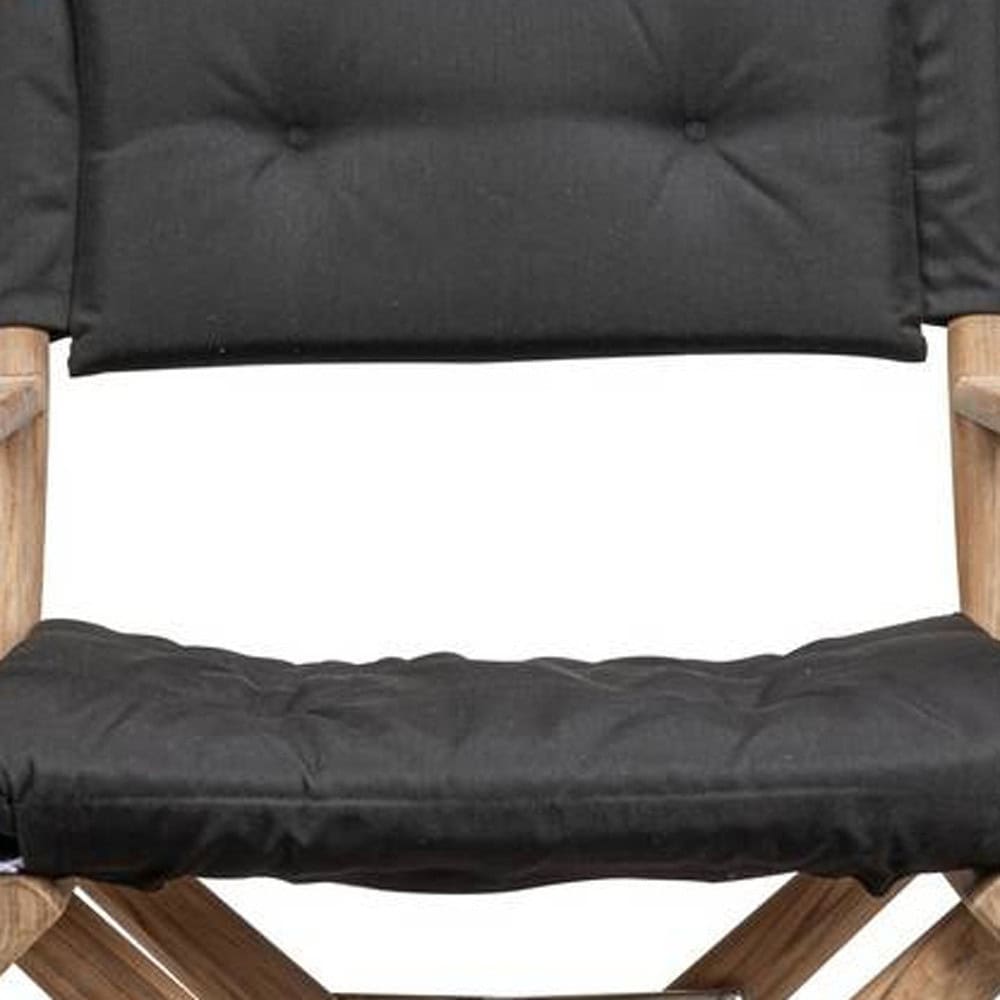 23" Black and Brown Director Chair with Black Cushion - Image 6