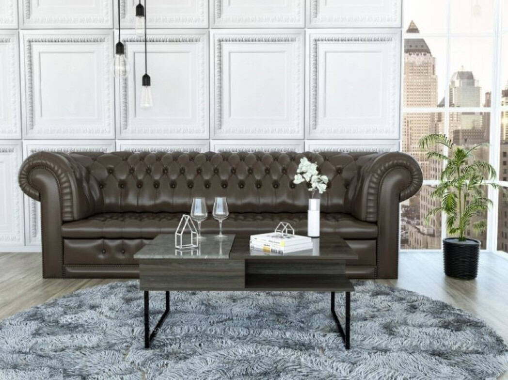 41 Inch Gray Onyx Lift Top Coffee Table With Shelves - Image 3