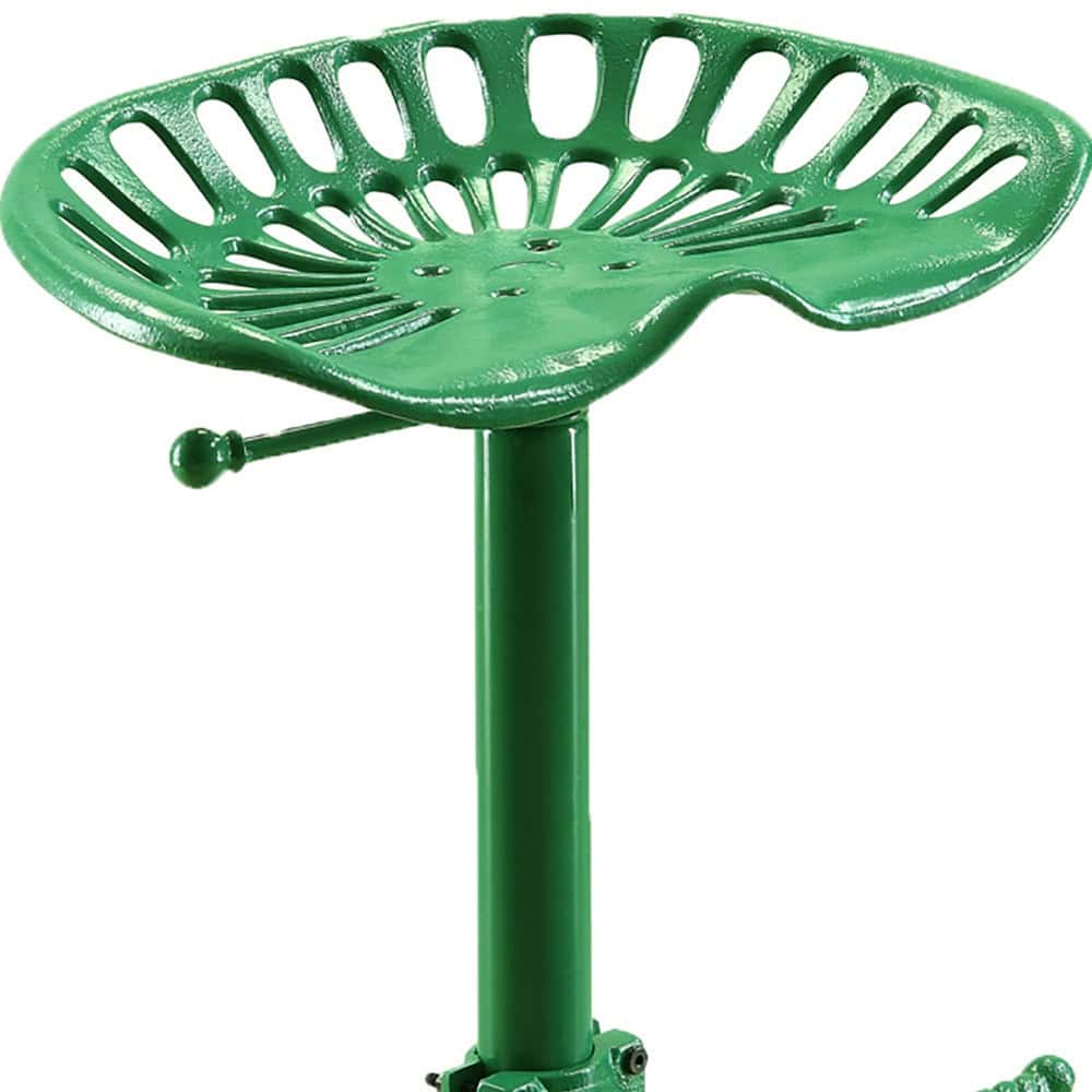 23 Inch Green Adjustable Height Bar Stool with Footrest - Image 4
