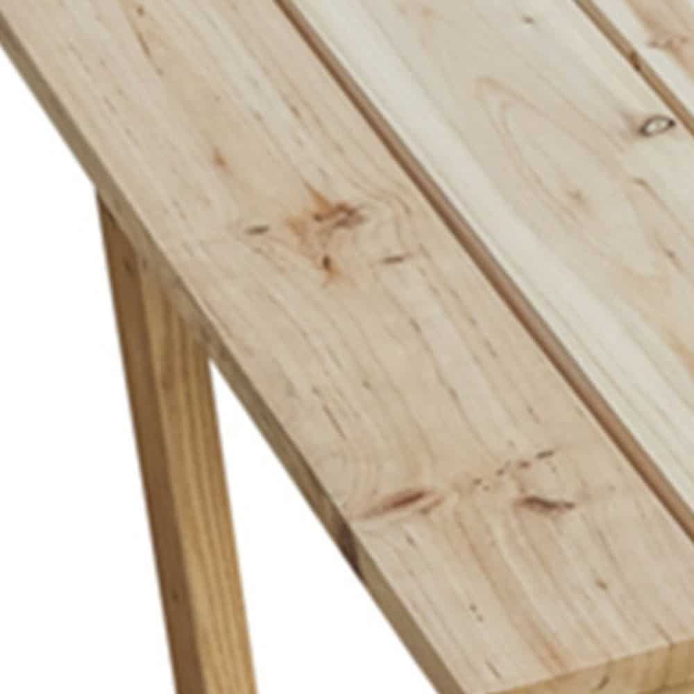 37 Inch Solid Wood Outdoor Coffee Table With Bottom Shelf - Image 4