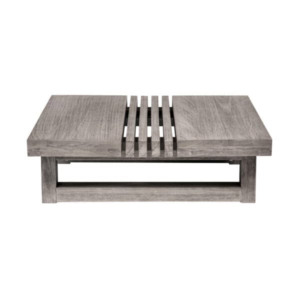 33-Inch Gray Solid Wood Outdoor Coffee Table for Patios