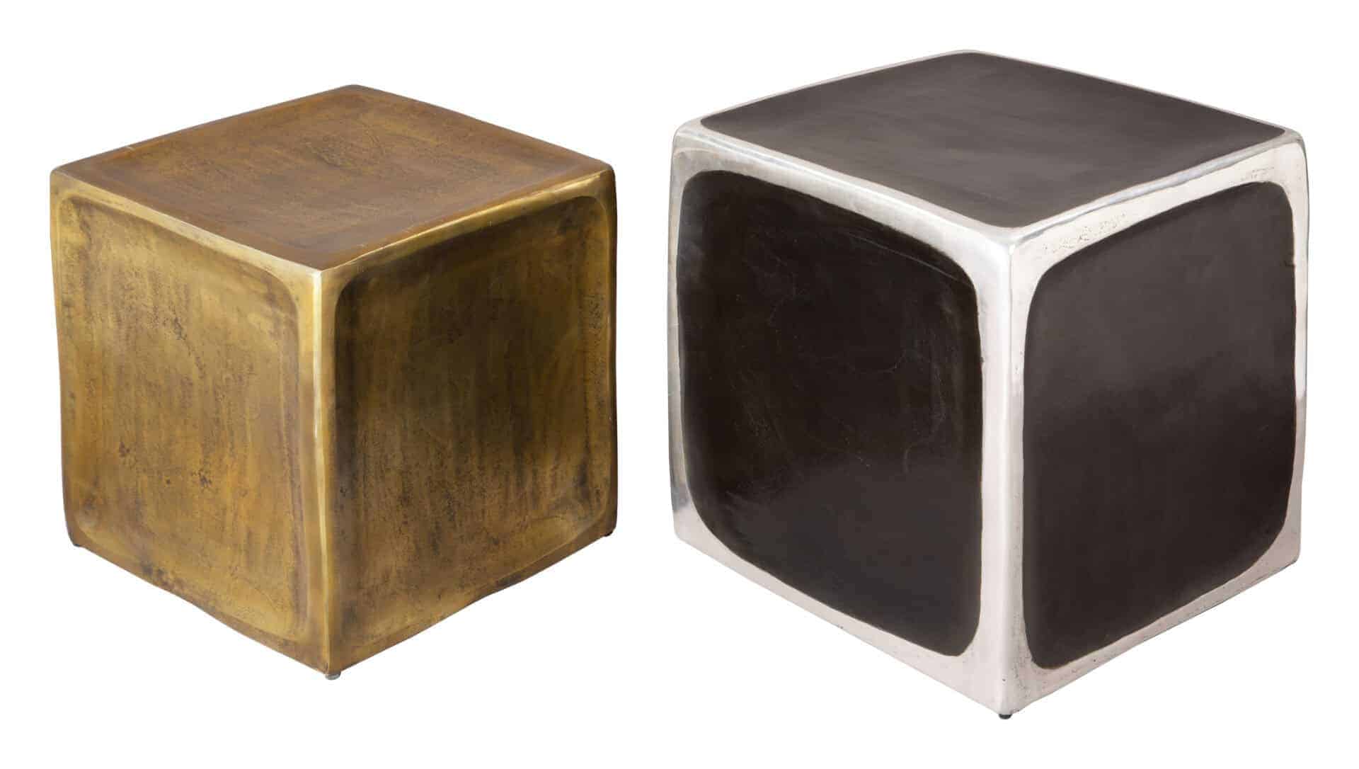 Modern Multicolor Aluminum Side Table Set (Set of 2)