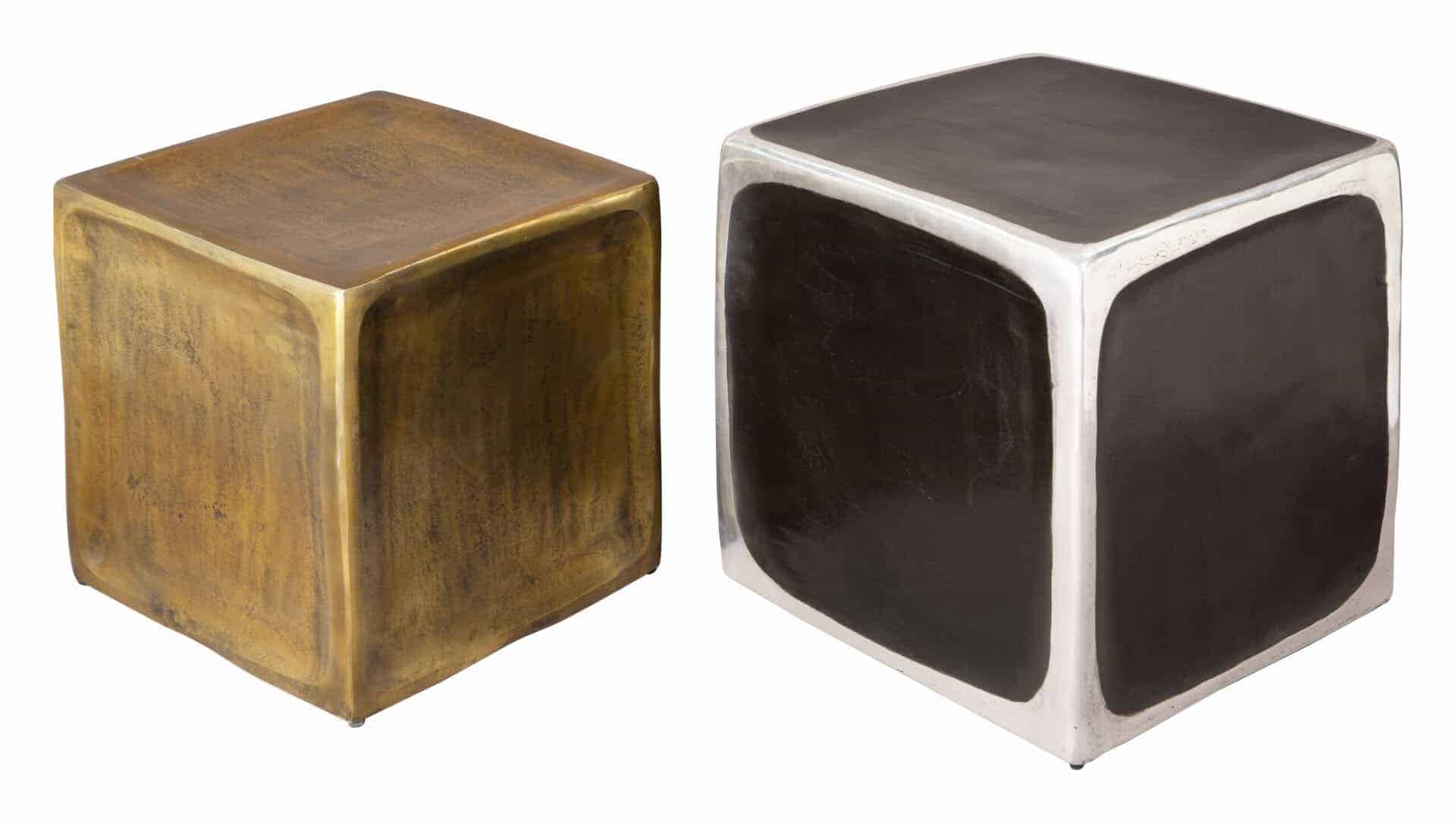 Modern Multicolor Aluminum Side Table Set (Set of 2)