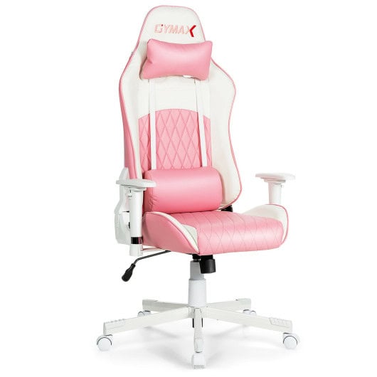 Pink Ergonomic High Back Gaming Chair with Lumbar Support - Image 3