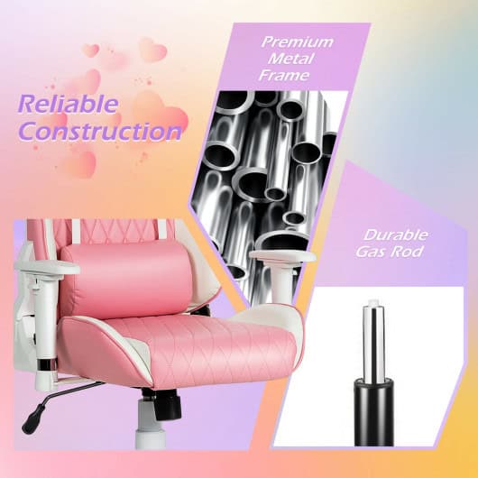 Pink Ergonomic High Back Gaming Chair with Lumbar Support - Image 7