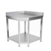 Pracovný stôl rohový nerezový PREMIUM - 1000x700 mm, s podstavcom - Image 4