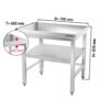 Pracovný stôl nerezový PREMIUM - 700x600 mm, s podnožou a vzperami
