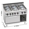Sporák plynový 6-horákový - 33,5 kW, s elektrickou rúrou statickou 7,5 kW - Image 4