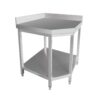 Pracovný stôl rohový nerezový PREMIUM - 1000x700 mm, s podstavcom - Image 3