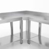 Pracovný stôl rohový nerezový PREMIUM - 1000x700 mm, s podstavcom - Image 5
