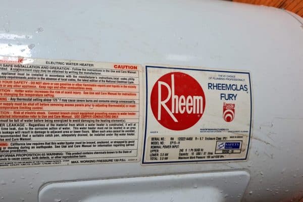 Rheem EP15-H Water Heater replacement at Cairnhill Crest