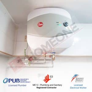 Rheem water heater replacement Singapore by PUB licensed plumber