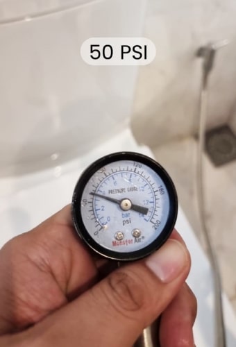 Incoming Water Pressure Set at 50 psi