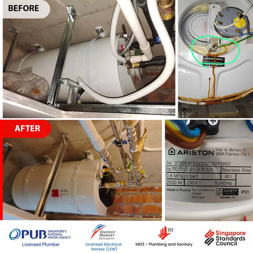 Water Heater Rusty. Rheem Replacement Condo. 00