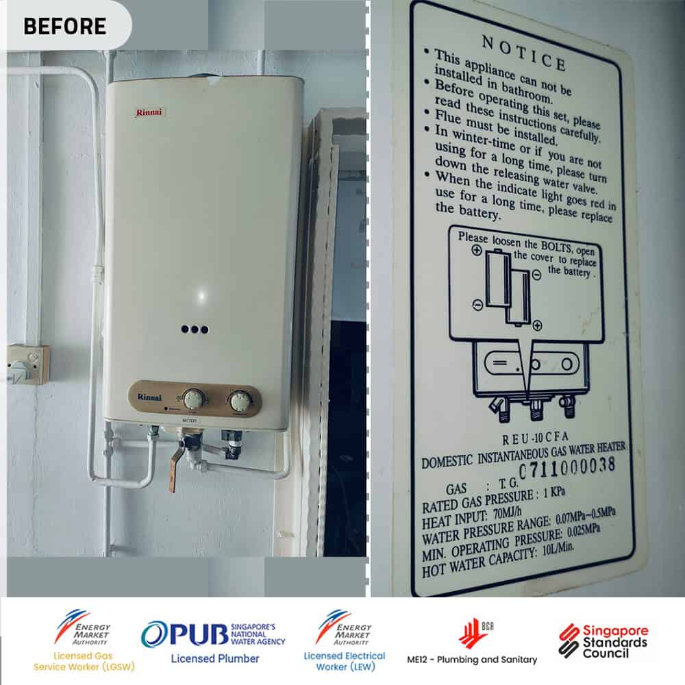 Indoor Rinnai REU-10CFA Gas Water Heater HDB 01