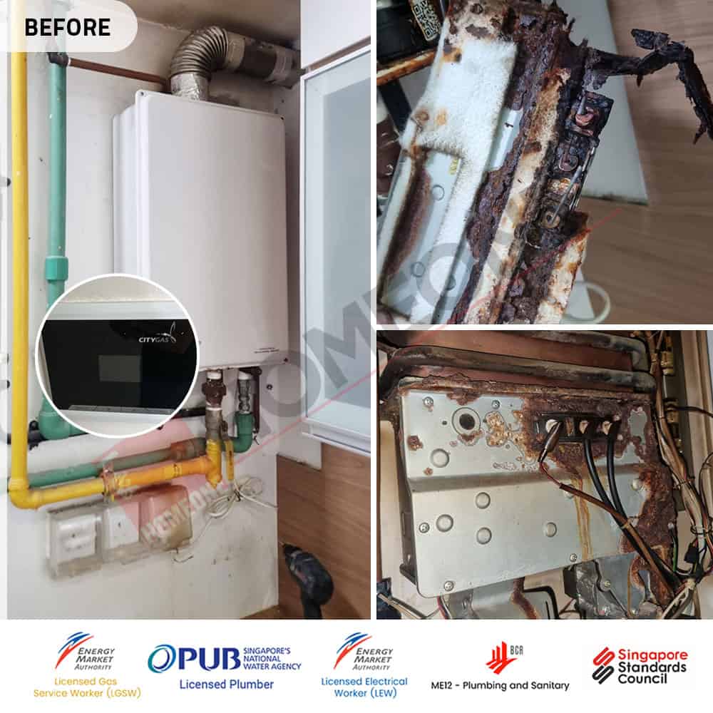 City Gas Heater E1 Error Code at Waterfront Waves - Gas Heater Replacement 02