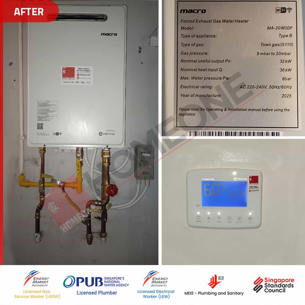 City Gas Heater E3 Error Code at Centro Residences - Gas Heater Replacement 03