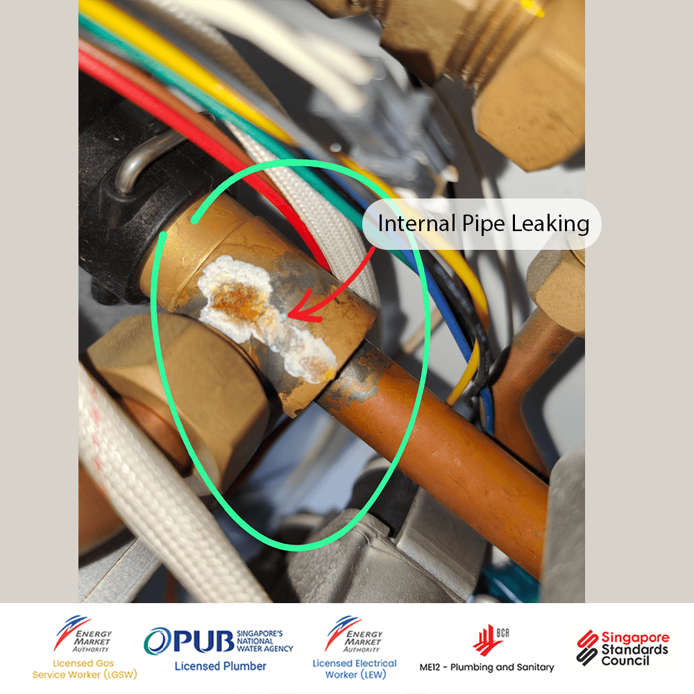 City Gas Heater North Park Residences E5 Error Code: Internal Pipe Leaking