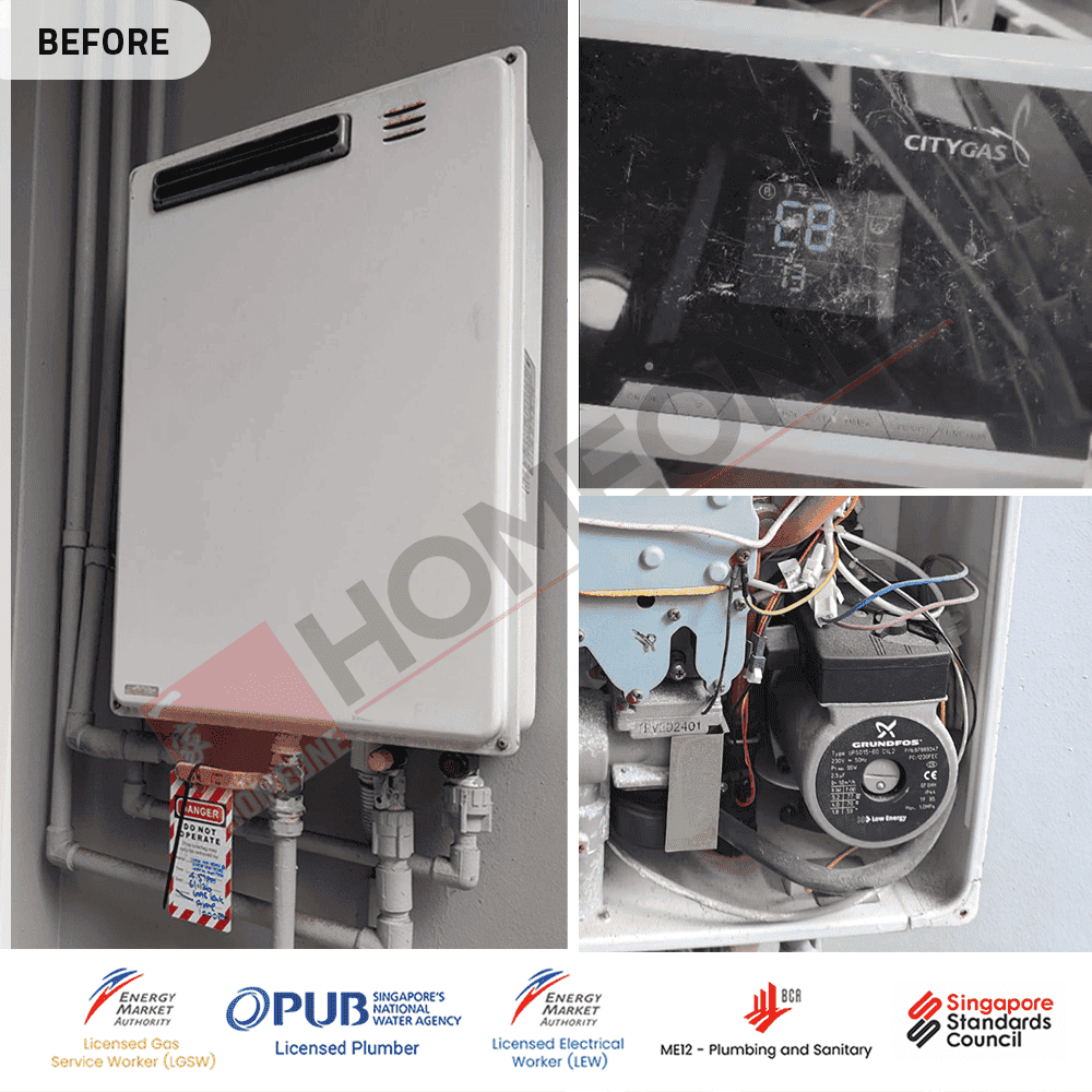 City Gas Heater Waterfront Key E8 Error Code - Gas Heater Replacement 02